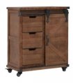 vidaXL Storage Cabinet | Brown | Solid fir wood, MDF, steel | 64x33.5x75 cm