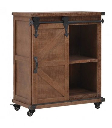 vidaXL Storage Cabinet | Brown | Solid fir wood, MDF, steel | 64x33.5x75 cm
