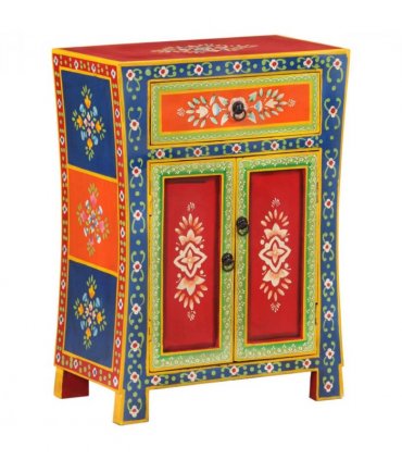 vidaXL Hand Painted Sideboard 54x30x74 cm Solid Wood Mango