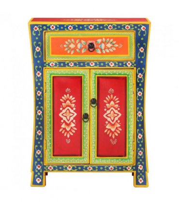 vidaXL Hand Painted Sideboard 54x30x74 cm Solid Wood Mango