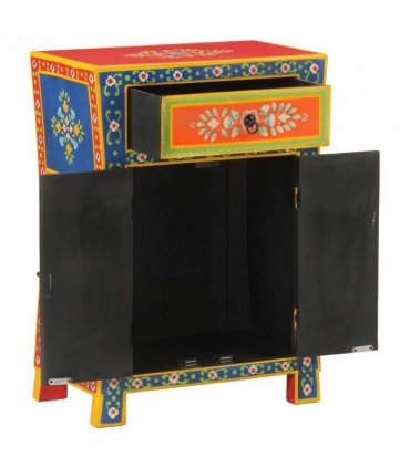 vidaXL Hand Painted Sideboard 54x30x74 cm Solid Wood Mango