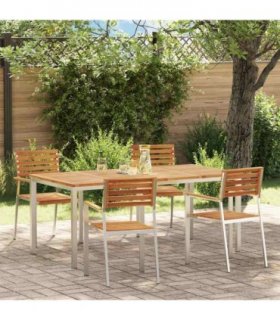 vidaXL Garden Dining Set 5 pcs Brown Solid Acacia Wood