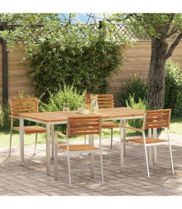vidaXL Garden Dining Set 5 pcs Brown Solid Acacia Wood
