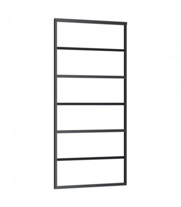 vidaXL Sliding Door with Hardware Set Black 90x205 cm ESG Glass