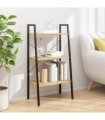 vidaXL 3-Tier Standing Shelf Light Brown and Black 56x35x108 cm