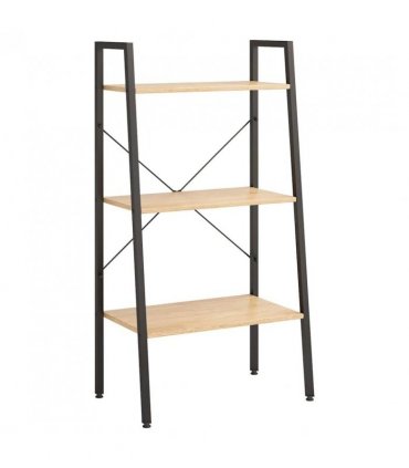 vidaXL 3-Tier Standing Shelf Light Brown and Black 56x35x108 cm