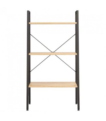 vidaXL 3-Tier Standing Shelf Light Brown and Black 56x35x108 cm