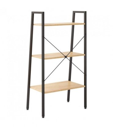 vidaXL 3-Tier Standing Shelf Light Brown and Black 56x35x108 cm
