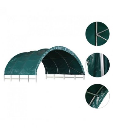 vidaXL Livestock Tent PVC 3.7x3.7 m Green