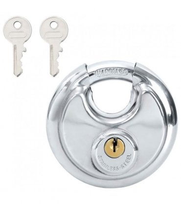 vidaXL Discus Locks with Keys 2 pcs Silver 9 x 2.8 x 9 cm