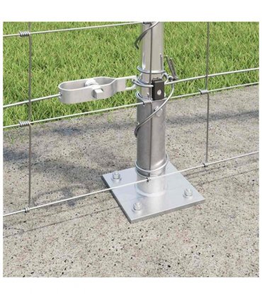 vidaXL Welded Wire Fence with Concrete Base 50 x 1.4 m Silver Mesh