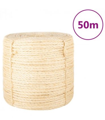 vidaXL Rope 100% Sisal 6 mm 50 m