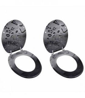 vidaXL Toilet Seats with Lids 2 pcs MDF Water