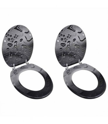 vidaXL Toilet Seats with Lids 2 pcs MDF Water