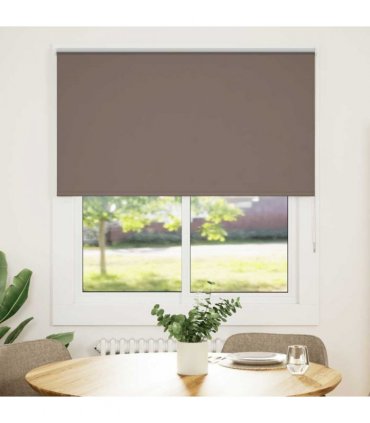 vidaXL Roller Blind Blackout Coffee 120x130 cm Fabric Width 116.6 cm Polyester