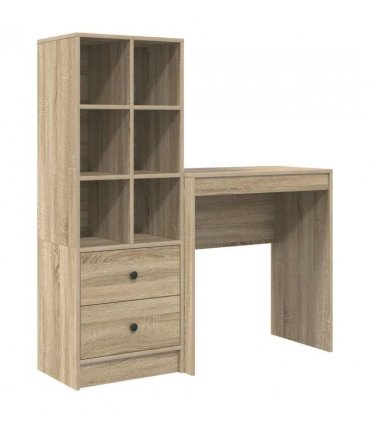 vidaXL Desk with Drawer with Shelf with Storage 2 pcs Sonoma Oak