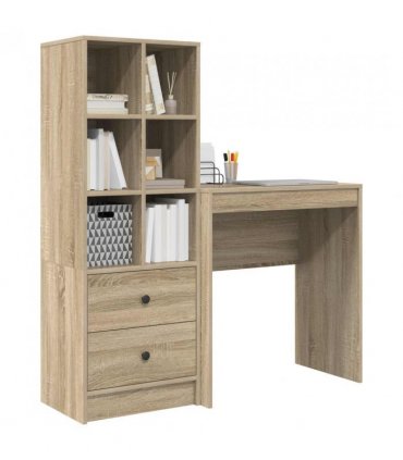 vidaXL Desk with Drawer with Shelf with Storage 2 pcs Sonoma Oak