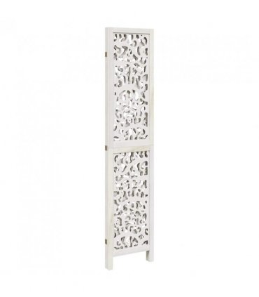 vidaXL Room Divider 3 Panels White Solid Wood Paulownia