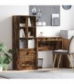vidaXL Desk with Drawer with Shelf with Storage 2 pcs Smoked Oak