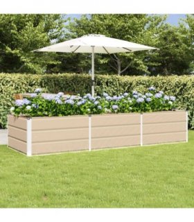 vidaXL Planter Ivory 240 x 80 x 45 cm Steel