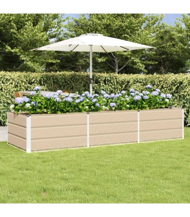vidaXL Planter Ivory 240 x 80 x 45 cm Steel