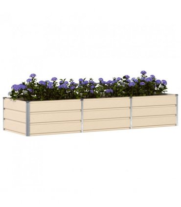 vidaXL Planter Ivory 240 x 80 x 45 cm Steel