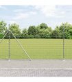 vidaXL Welded Wire Fence with Concrete Base 25 x 1.6 m Silver Mesh