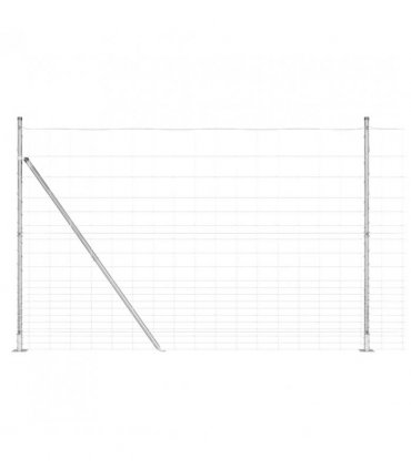 vidaXL Welded Wire Fence with Concrete Base 25 x 1.6 m Silver Mesh