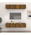 vidaXL TV Cabinets 4 pcs Smoked Oak 80x30x30 cm Engineered Wood
