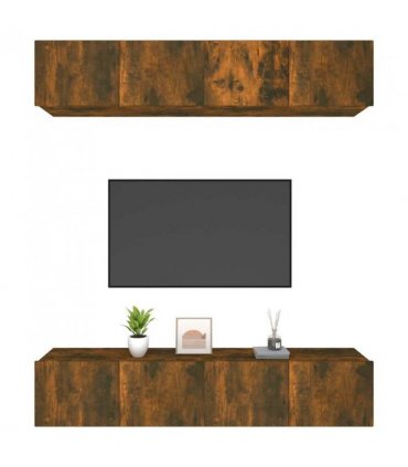 vidaXL TV Cabinets 4 pcs Smoked Oak 80x30x30 cm Engineered Wood
