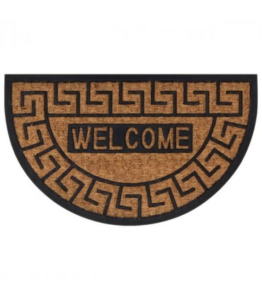 vidaXL Door Mat Half Round 45x75 cm Rubber and Coir