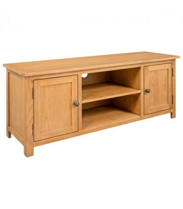 vidaXL TV Cabinet 110x35x44 cm Solid Oak Wood
