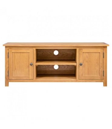vidaXL TV Cabinet 110x35x44 cm Solid Oak Wood