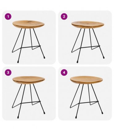 vidaXL Stools 2 pcs Solid Teak Wood