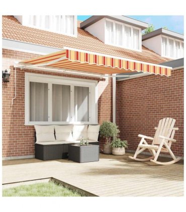 vidaXL Retractable Awning Yellow and Orange 300 x 250 cm
