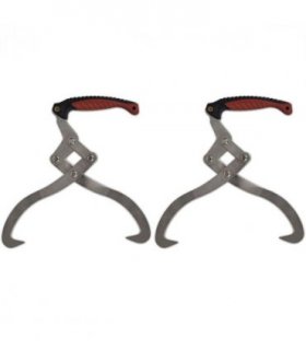 2 pcs Log Tongs with TPR Handle