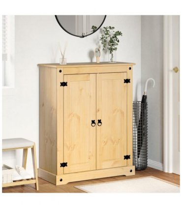 vidaXL Shoe Cabinet Corona 86x38.5x108 cm Solid Wood Pine
