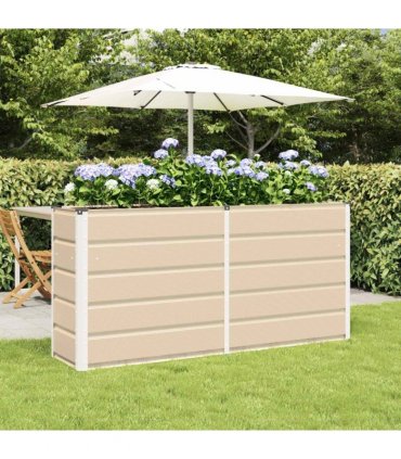 vidaXL Planter Ivory 160 x 40 x 75 cm Steel