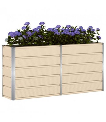 vidaXL Planter Ivory 160 x 40 x 75 cm Steel