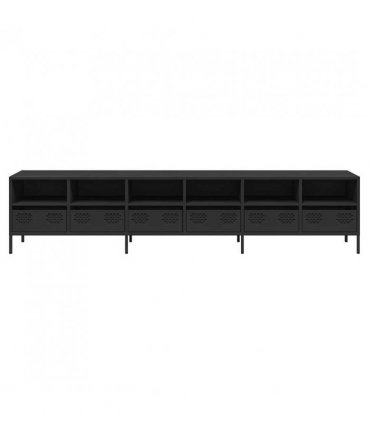 vidaXL TV Cabinet Black 202x39x43.5 cm Cold-rolled Steel