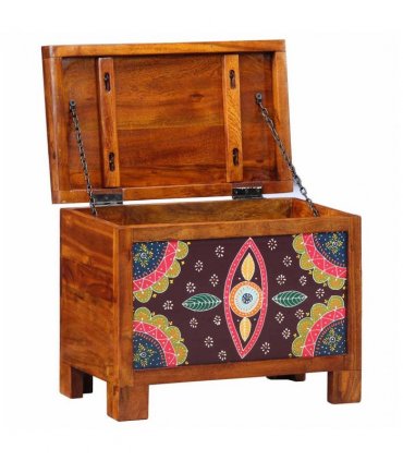 vidaXL Storage Box Multicolour 50 x 30 x 40 cm Solid acacia wood