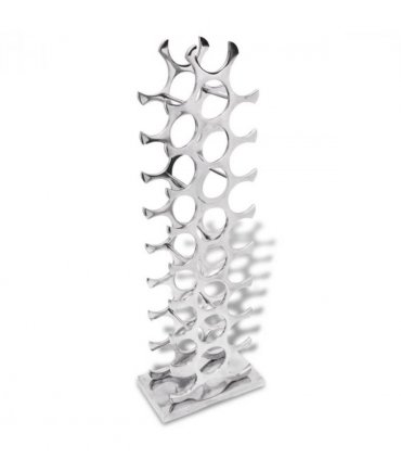 vidaXL Wine Rack Aluminium Silver 27 Bottles