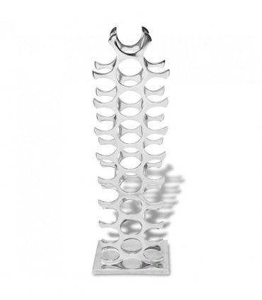 vidaXL Wine Rack Aluminium Silver 27 Bottles