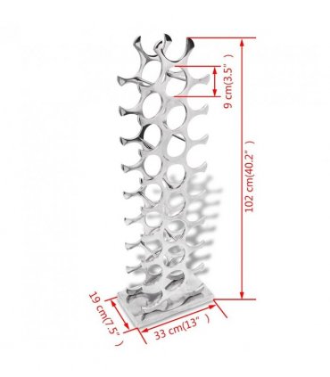 vidaXL Wine Rack Aluminium Silver 27 Bottles