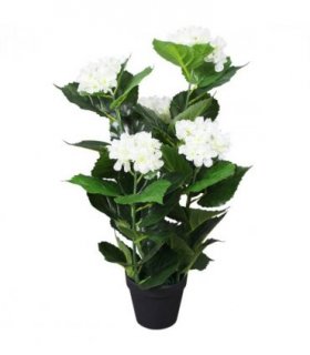 vidaXL Artificial Hydrangea Plant with Pot 60 cm White