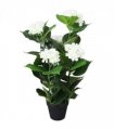 vidaXL Artificial Hydrangea Plant with Pot 60 cm White