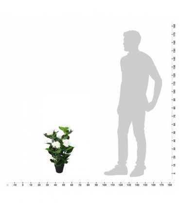 vidaXL Artificial Hydrangea Plant with Pot 60 cm White