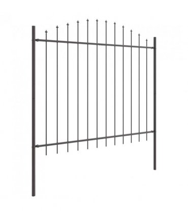 vidaXL Garden Fence 2 pcs Grey 170 x 190 cm Powder-Coated Steel