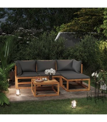 vidaXL 5 Piece Garden Lounge Set with Cushions Solid Wood Acacia (UK/IE/FI/NO only)