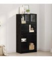 vidaXL Highboard Black Oak 68 x 37 x 142 cm Engineered Wood